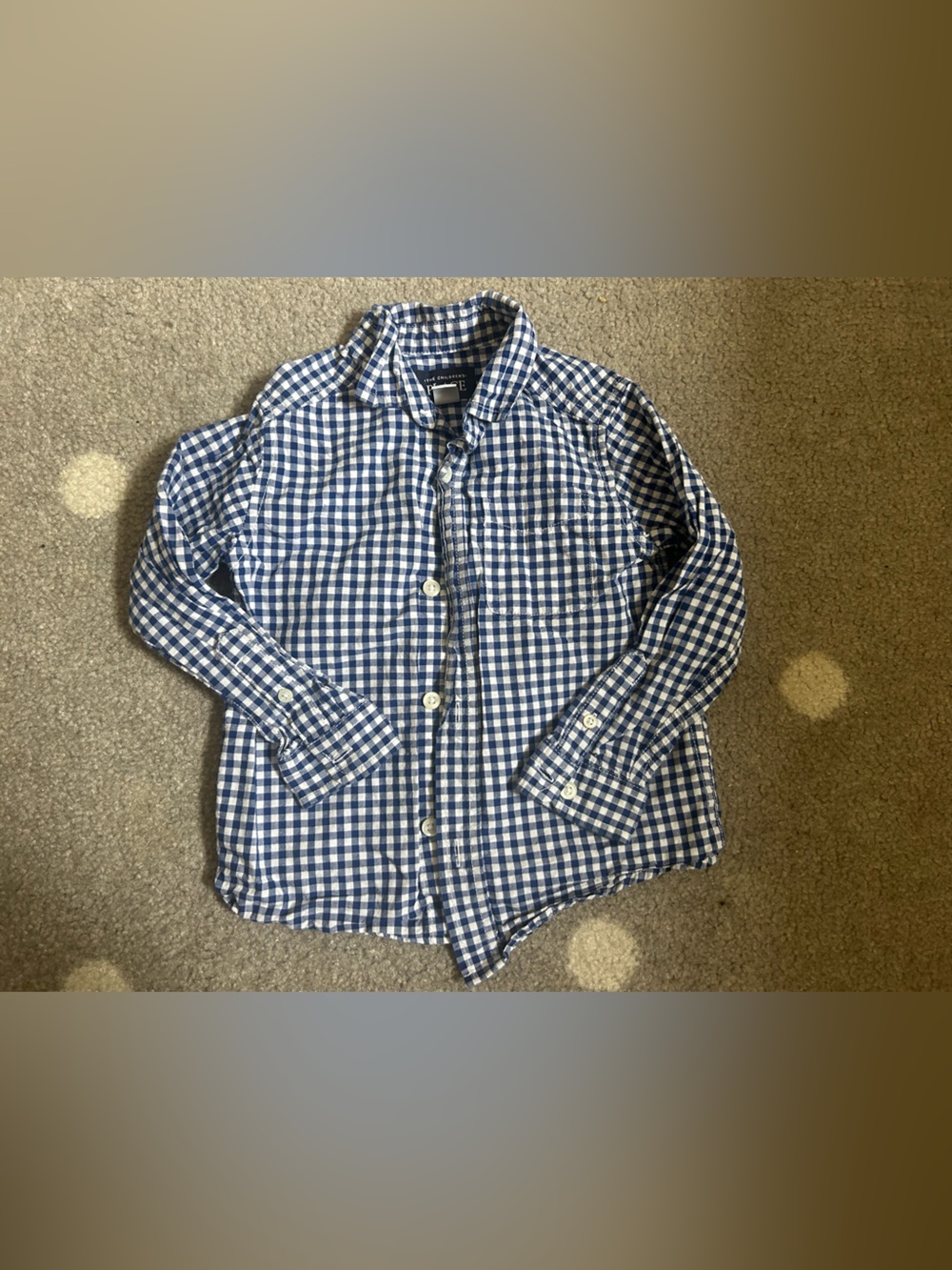🌸4/$20🌸Toddler Boy The Children's Place Blue and White Gingham Button-Down Shirt